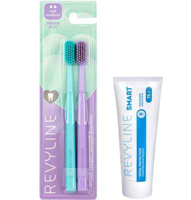 Фото объявления: Зубные щетки Revyline SM6000 в мятном и фиолетовом цвете и зубная паста  в Уфе